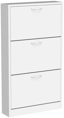 HOPUBUY Shoe Cabinet for Entryway, Narrow Shoe Storage with 3 Flip Drawers