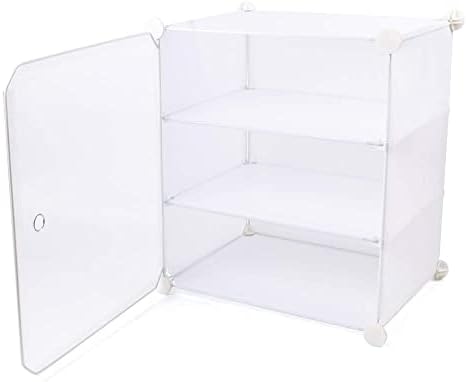 12-Tiers Vertical Shoe Cabinet, Side Opening Shoe Cabinet with Divider, Clear...
