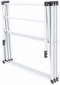 Honey-Can-Do 3-Tier Compact Clothes Drying Rack, 16 ft, No Assembly, White
