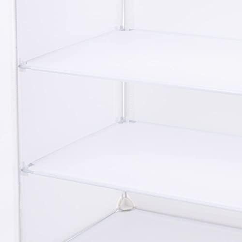 12-Tiers Vertical Shoe Cabinet, Side Opening Shoe Cabinet with Divider, Clear...