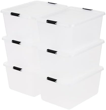IRIS USA 6-Pack 32.5 Quart Clip Box with Latching Lid