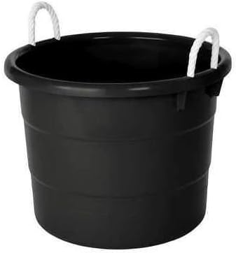 Storage Tub with Rope Handles 18 Gal Black