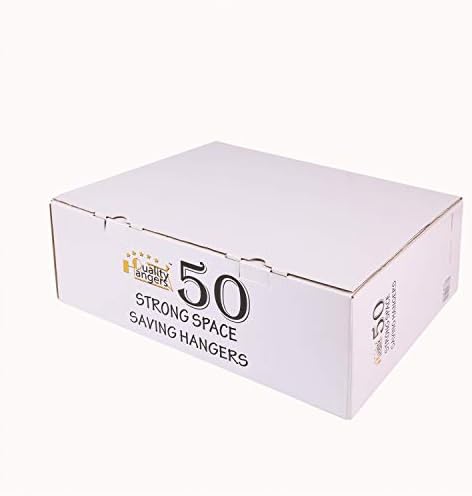 Quality Hangers 50 Pack Plastic Hangers for Clothes - Slim Non-Velvet Hangers...