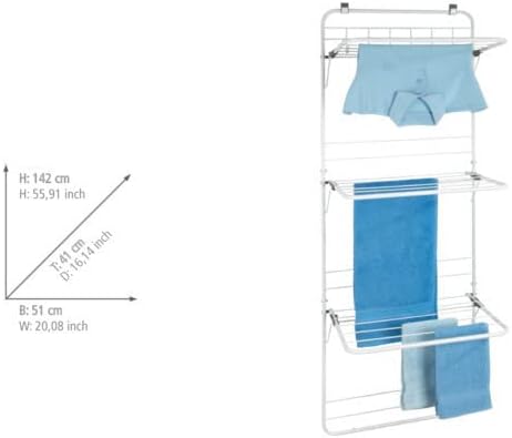 Wenko 63010100 Over The Door Laundry Dryer - Clothes Stand for Hanging up, Po...