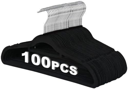 ZENY Velvet Hangers 100 Pack for Suits,Coats, Dress, Non Slip Clothes Hangers...
