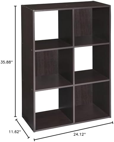 ClosetMaid Cubeicals 6 Cube Storage Shelf Organizer Bookshelf, Stackable, Ver...