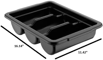 4 Pack - Commercial Cutlery Bin, 3-Compartment Restaurant Kitchen Flatware Tr...