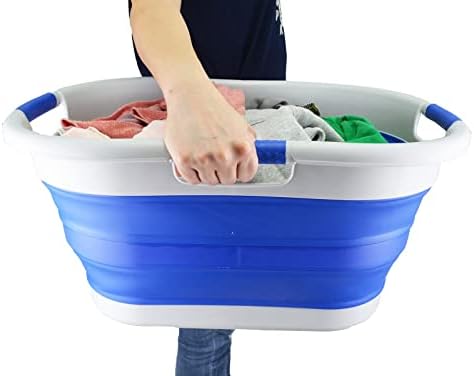 SAMMART 40L (10.5 gallon) Collapsible Plastic Laundry Basket - Foldable Pop U...