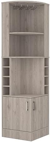 Corner Bar Cabinet,71" Tall Farmhouse Wine Bar Cabinet w/Wine Rack &...