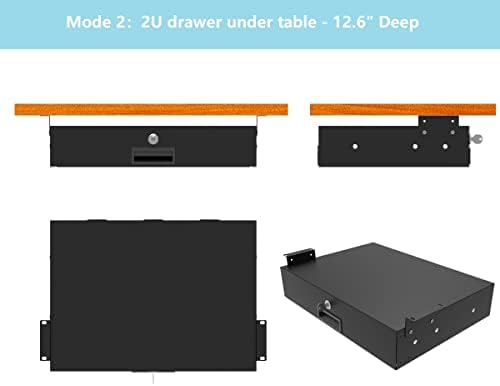 2U Server Cabinet Case 19 Inch Rack Mount Lockable Drawer