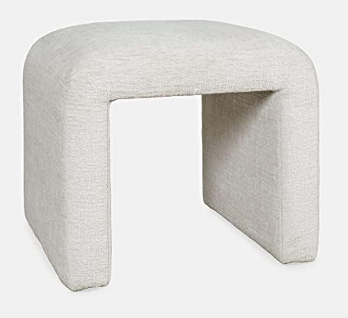 Jofran Sophia Upholstered Ottoman Bench Set of 2, Curved Waterfall Jacquard P...