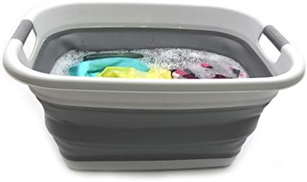 SAMMART Set of 2-31L (8.1 Gallon) Collapsible Plastic Laundry Basket-Pop Up S...