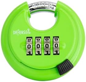 Heavy Duty Green Combination Disc Lock, 6 Pack, Self Storage, Outdoor, Keyles...