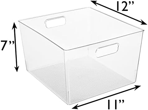 ClearSpace Clear Plastic Storage Bins for Kitchen, Fridge, Pantry, 4 Pack
