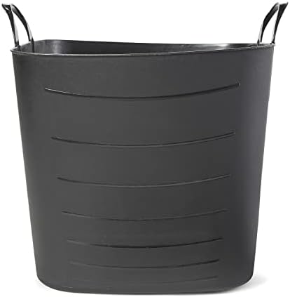 Life Story 6 Pack Flexi Tub Basket, 6.6 Gal Plastic Storage Totes, Black