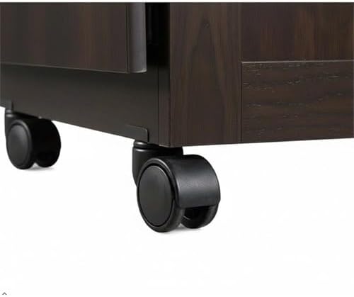 Pemberly Row Cinnamon Cherry Rolling Kitchen Cart with Drop Leaf – Engineered...