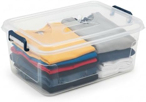 Tribello Clear Storage Bins with Lids, 12-Pack Stackable Plastic Storage Cont...