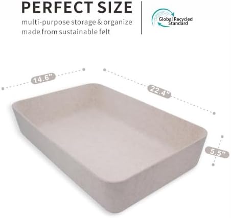 Welaxy Felt Underbed Storage Basket Oatmeal Natural Nordic shelf bin long