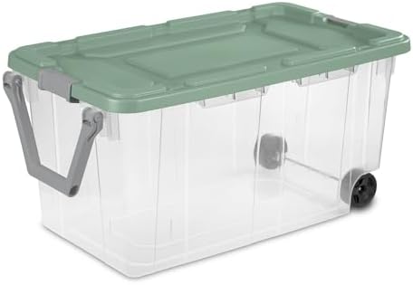 Extra Large Storage Bin, 40 Gallon Wheeled Plastic Storage Container with Han...