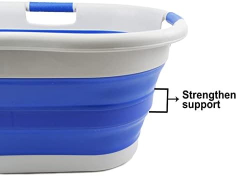 SAMMART 40L (10.5 gallon) Collapsible Plastic Laundry Basket - Foldable Pop U...