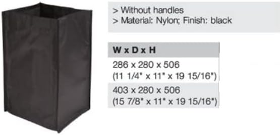 TAG Hardware Hamper Replacement Black Nylon Bags (Large Bag: 14-15/16″ W x 12...