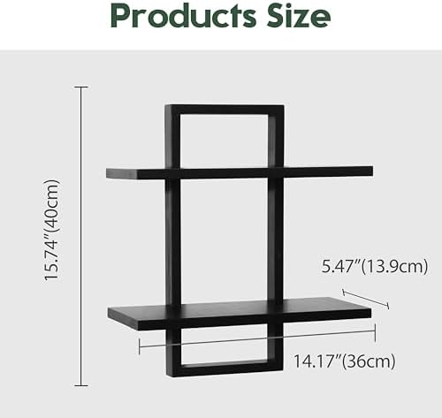 Floating Shelves for Wall,Decorative Wall Shelves Black,Plants Shelf Framed