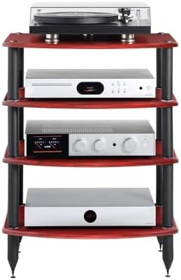 Pangea Audio Vulcan Four Shelf Audio Rack, Media Stand, and Components Cabine...