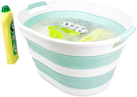 SAMMART 23L (6 Gallons) Collapsible Plastic Laundry Basket - Oval Tub/Basket ...