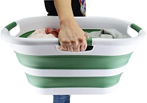 SAMMART 40L (10.5 gallon) Collapsible Plastic Laundry Basket - Foldable Pop U...