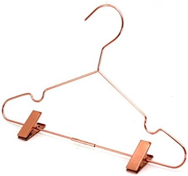 50 Pack 13" Rose Copper Gold Shiny Metal Wire Clothes Hangers with Clips...