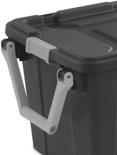 40-Gallon Industrial Storage Bin with Wheels, Heavy-Duty Resin Plastic Tool B...
