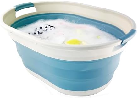 SAMMART 28L (7.4Gallons) Collapsible Plastic Laundry Basket - Oval Tub/Basket...