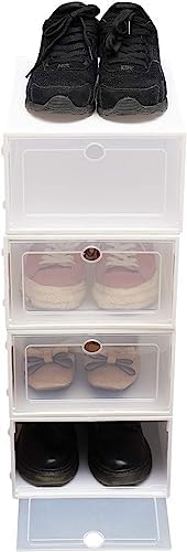 LOYALHEARTDY 24 Pack Shoe Storage Box,Clear Plastic Stackable Shoe Organizer ...