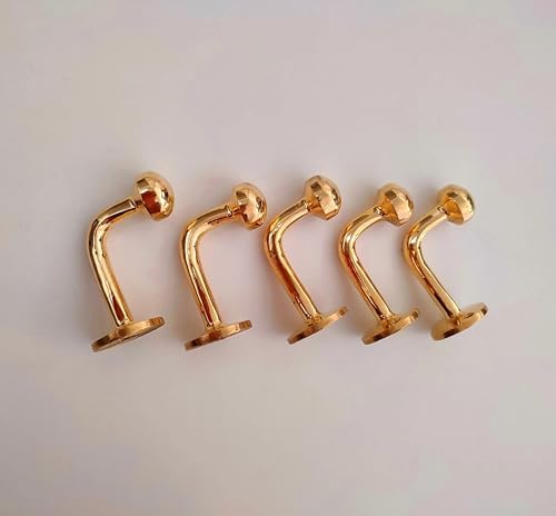 Set of 2 Unlacquered Solid Brass Wall Hooks, Handmade Brass Hooks for Doors a...