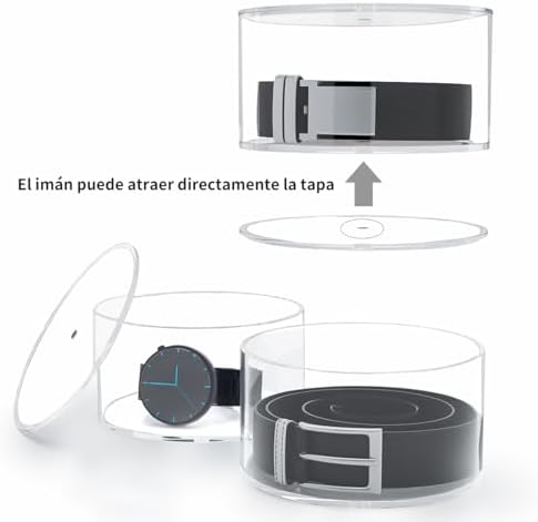 NIUBEE Belt Organizer for Closet, Acrylic Belt Storage Holder Box, 5 Layers