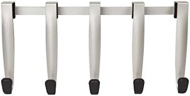 Umbra Schnook Steel Over the Door Hooks, 5-Hook Set, Black/Nickel