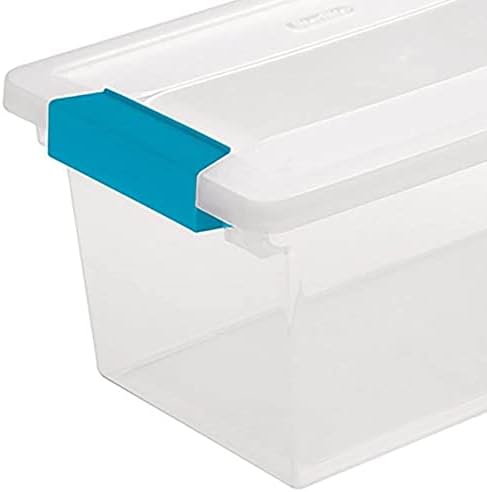 Sterilite Medium Clear Multipurpose Plastic Storage Tote, 8 Pack, and Large C...