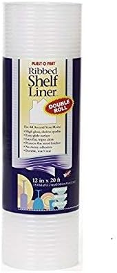 Warp's Plast O Mat Shelf Liner Ribbed 12 Inch W X 20ft. L Non Adhesive Cl...