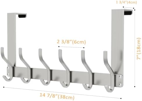 Uross (2 Pack Foldable Over The Door Hooks, Heavy Duty Over Door Hanger, Behi...