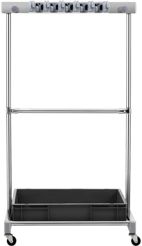 VEVOR Garden Tool Organizer, 10 Slots with Hooks, Yard Tool Tower Rack with W...