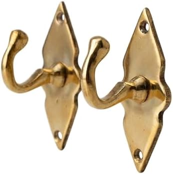 Unlacquered Solid Brass Wall Hooks – Heavy Duty Handmade Coat Hooks for Wall ...