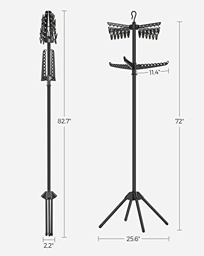 SONGMICS Clothes Drying Rack, 72.8-Inch Drying Rack, 3 Rotatable Arms
