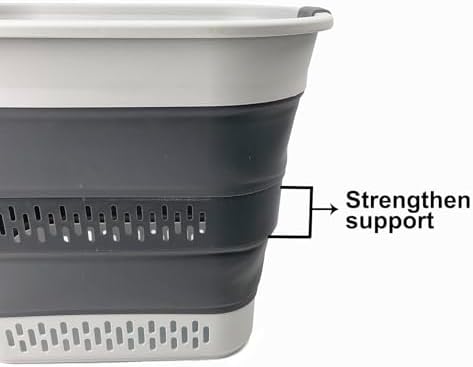 SAMMART 40L (10.5 Gallon) Collapsible Plastic Laundry Basket - Foldable Pop U...