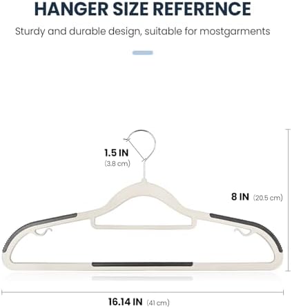 Jiang&Rong 60 Pack Plastic Clothes Hangers, Space-Saving, Non-Slip