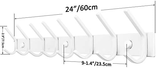 WEBI Coat Rack Wall Mounted,8 Hooks,24" Long,Coat Hooks Wall Mount,Wall ...