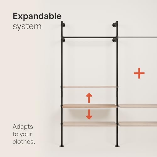 pamo Wall Mounted Clothing Rack with Metal Sheves – 41" W × 87" H, ...