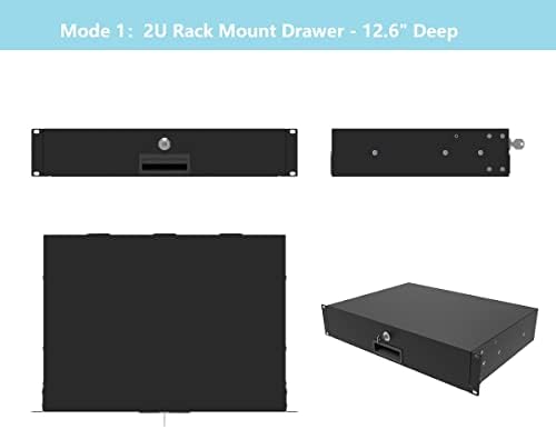 2U Server Cabinet Case 19 Inch Rack Mount Lockable Drawer