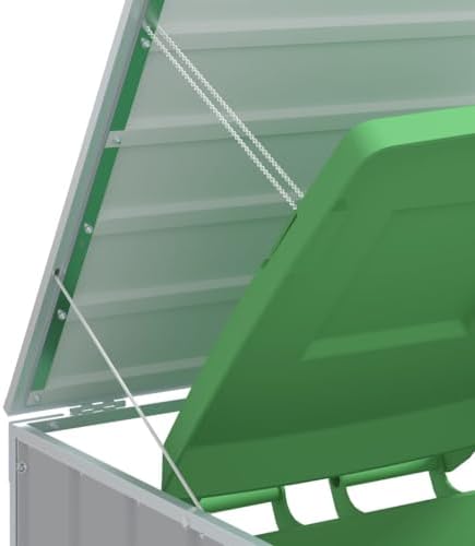 vidaXL Wheelie Bin Storage for Double Bins Gray 56.7"x31.9"x44.5&qu...