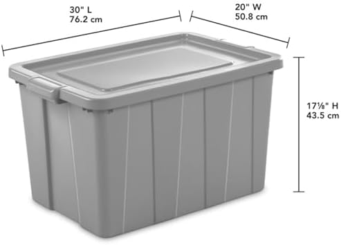 Sterilite Latching Tuff1 Tote Containers w/Lids, 30 Gallon, 8-Pack