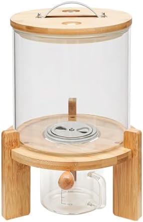 AngelcityCC Flour and Cereal Container, Rice Dispenser 5L Glass Food Storge C...